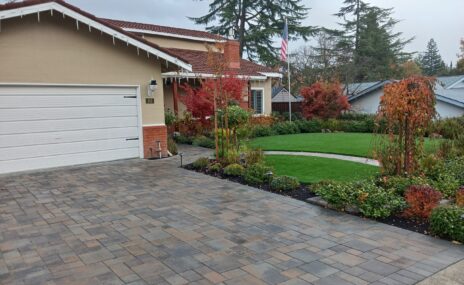 Martinez Front Yard Paver Driveway & Artificial Turf Installation