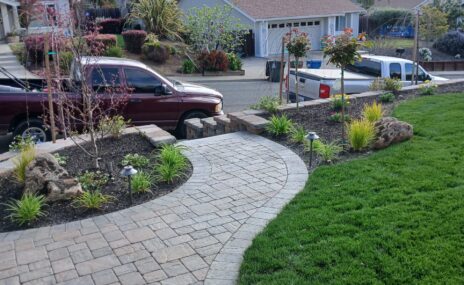 Benicia Front Yard Terraced Landscape & Sod Installation