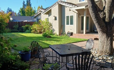 Martinez Backyard Outdoor Living Space with Arbor & Water Feature
