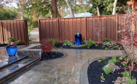Martinez Backyard Outdoor Living Space with Arbor & Water Feature