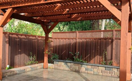 Martinez Backyard Outdoor Living Space with Arbor & Water Feature