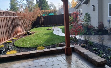 Martinez Backyard Outdoor Living Space with Arbor & Water Feature